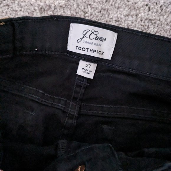 J Crew Black Toothpick Jeans Size 27 - Picture 6 of 6